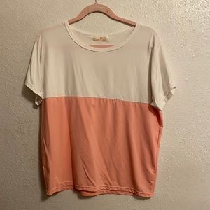Coral and white t-shirt
